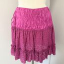 Bebe  Smocked Eyelet Mini Skirt Fuchsia Pink Barbie Pink Small IN004 Photo 2