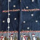 Croft & Barrow Ugly Christmas Sweater Vintage Large CROFT BARROW‎ Snowman  Blue Zip Photo 11