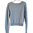 Abound  Cable Knit Open Knit Crew Neck Sweater in Green Shore M Photo 3