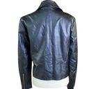 J.Crew  Mercantile Women's Jacket Sz M Black Moto Zip Front Coat Faux Leather Photo 5