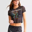 Ed Hardy NWOT  Dragon Cropped Baby T-Shirt Women's Black Mesh Size 3X Photo 0