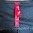 Spanx  Faux Leather Leggings Medium Black Cropped Capri Pull On Skinny Wide Waist Photo 7