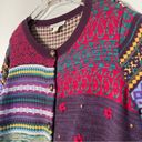 Coldwater Creek  True Color Cardigan Sweater Women Large Petite Patchwork Paisley Photo 2