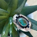 VTG Navajo Sterling Silver Kingman Turquoise Ring by Everett & Mary C. Teller Green Photo 0