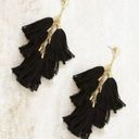 Ettika  Daydreamer Black Gold Tassel Earrings Gold Nickel Free Revolve Photo 0