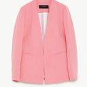 ZARA Basics Collection Collarless Blazer & High Waist Pants in Pink Photo 1