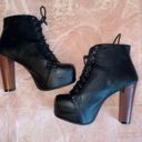 Black Platform High Heel Boots Size 7.5 Photo 0