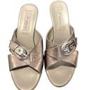 Brighton  Metallic Buckle Women’s Wedge Sandal Size 8 Open Toe Comfy Slip On cork Photo 0