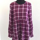 BCBGeneration  Cranberry Plaid Baby Doll Dress Photo 1