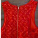 Socialite Red Eyelet Chiffon Skater Sleeveless Dress - Size Medium Photo 5