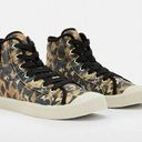 ALLSAINTS  Demmy Celia High Top Sneakers Leopard Canvas Round Toe Tan Black US 8 Photo 0