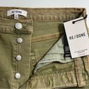 RE/DONE NWT  70s Ultra High Rise Stove Pipe Jeans Washed Sage Green Size 29 Photo 3