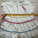 Andree by Unit NWT White Andrée By Unit Boho Short Sleeve Shirt With Colorful Details Photo 2