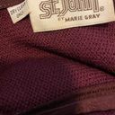 St. John  Marie Gray Burgundy Santana Knit Midi Dress Shoulder Buttons Size 6 Photo 10