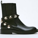 ZARA NEW  STUDDED STRAP ANKLE‎ BOOTS BLACK FAUX LEATHER WOMENS SIZE US 7.5 Photo 0