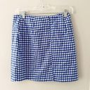 love on a hanger NWT  Blue Checkered Gingham High waist Mini Skirt Size 9 Photo 0