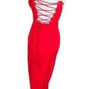 by the way. Kathleen Strap Red Lace Up Back Tapered Pant Jumpsuit Women’s Size XS Photo 5