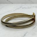 The Bar Vintage Gold Tone Buckle Coil Stretch Cinch Belt Size XS Small S Made in USA Photo 4