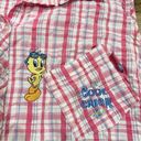 Looney Tunes Vintage  Women’s Sleeveless Tweety Button Up Plaid Women’s 18/20 Photo 2