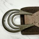 Chico's  Wide Brown Genuine Leather Suede Stretch Cinch Belt Size Medium M Womens Photo 4