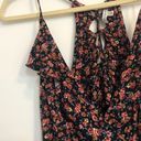 American Eagle floral sundress wrap style black red tie up back summer dress Photo 1