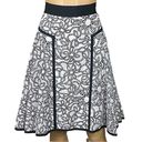 Zac Posen  *RARE* black/white pleated, A-line skirt w/grosgrain trim. Size 10.EUC Photo 0