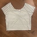 Miss Selfridge  White & Navy Knotted Crop Top Photo 1