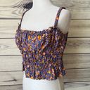 J.Crew  Purple Floral Organic Cotton Stretchy Button Down Crop Top Photo 7