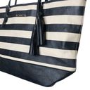 Nine West  Black and White Striped Tote Bag Shoulder Bag Large Photo 4
