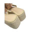 Tan Woven Espadrille Wedge Sandals Platform Espadrilles Womens 8 NEW Photo 2