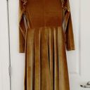 Krass&co Ivy City  Velvet La La Lady Ruffle Midi Dress Gold Photo 6