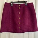 Old Navy  faux suede purple button front mini skirt women 12 Photo 1