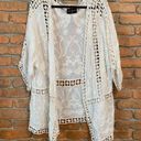 Lane Bryant  Ivory Lace Crochet Embroidered Kimono Cardigan BlousePlus Size 18/20 Photo 0