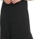 Tahari Black Linen V Neck Dress Size Small Photo 0