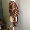 Princess Polly  Brown/Rust Floral Ruffle Wrap Shirt Size 4 Photo 1