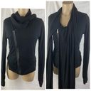 BCBG Max Azria Black Zip Up Scarve Athleisure Jacket S Small Photo 1