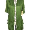 Live and let live  MEDIUM NWT Green Layer Waterfall Short Sleeve Cardigan Photo 0