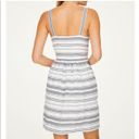 The Loft  White Grey Striped Sleeveless Fit & Flare Dress Small Photo 1