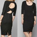 Urban Outfitters SILENCE NOISE  Kaige Textured Bodycon Midi Dress Black Cutout S Photo 1