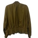 Frame Cinched Zip Up Linen/Cotton Blend Jacket - Deep Army Green (Size L) Photo 1