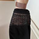 Lysse Black  cropped leggings with crochet detail at bottom Small Photo 2