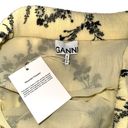 Ganni NWT  Georgette Floral Pleated Yellow Chiffon Midi Skirt 42 US 10/12 Photo 4