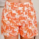 Pink Lily NWOT Orange Hawaiian Print High Waist Shorts Photo 0