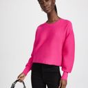 Good American  balloon sleeve cropped magenta sweater Photo 2