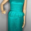 Kay Unger Peplum Silk Aqua Green Dress Size 4 Photo 0