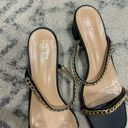 Nicole Miller Black and Gold Chain Sandals Photo 1