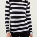 Lululemon  Base Runner Long Sleeve in Straightup Stripe Black White Photo 0