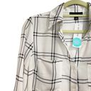 Fortune + Ivy  Christelle Button Down White Plaid Blouse Sz M NWT Photo 4