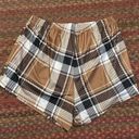 Lounge BLACK & BROWN STRETCH PLAID CASUAL  SHORTS Photo 2