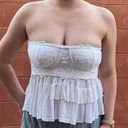 Free People  White Strapless Off The Shoulder Lace Corset Top Photo 0